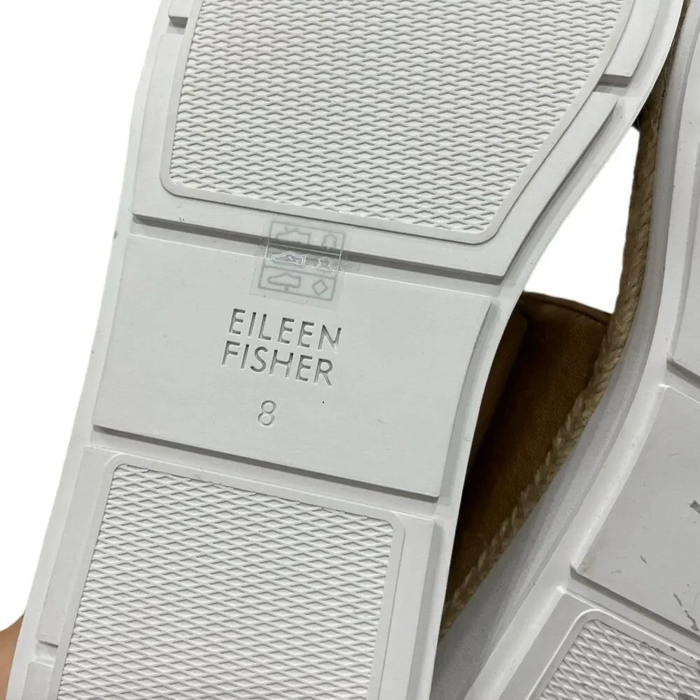 Eileen Fisher Tan Dash Strappy Wedge Sandals 8